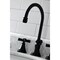 Kingston Brass KS2980ZX Millennium Widespread Bathroom Faucet W/ Brass Pop-Up, Black KS2980ZX - alternate 3
